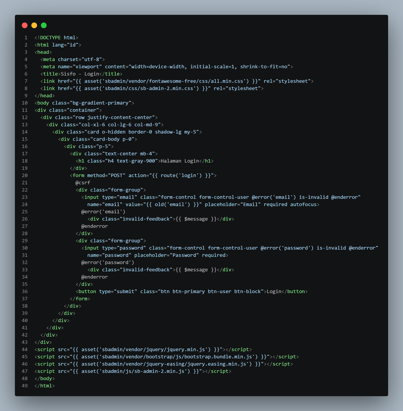Edit app.blade.php