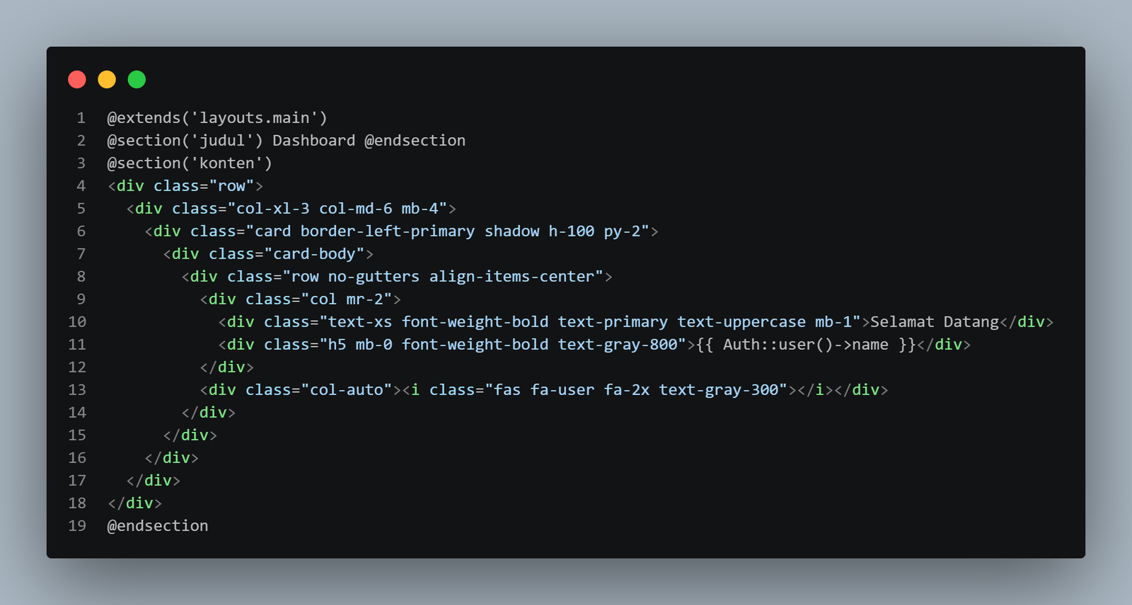 Edit home.blade.php