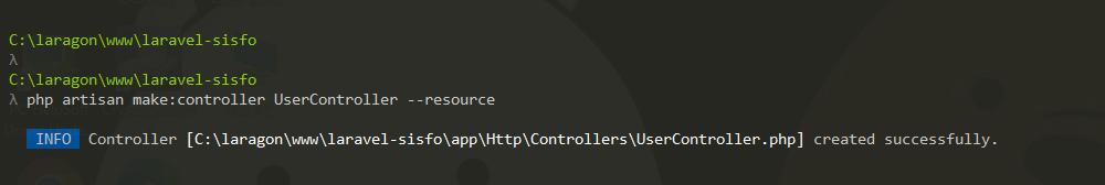 Membuat UserController