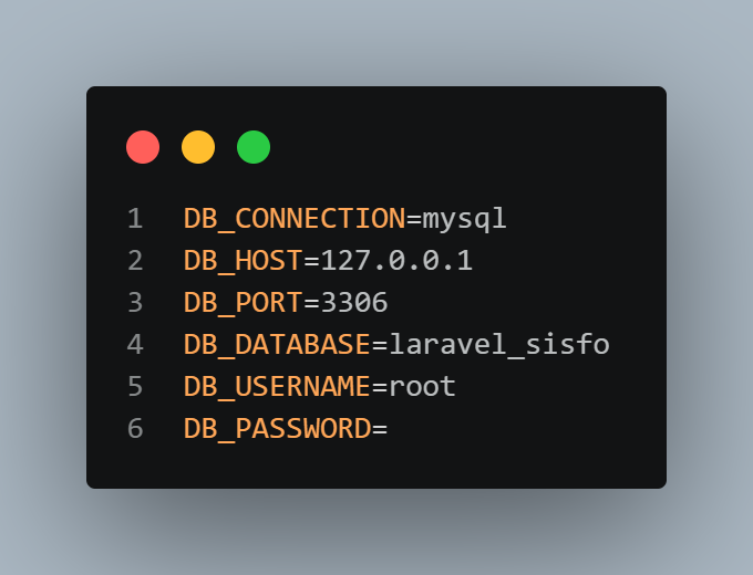Konfigurasi file .env