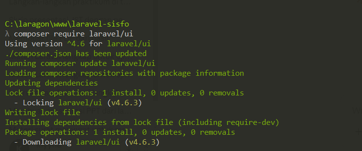 Install Laravel UI