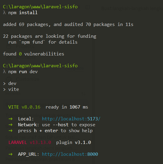 npm install dan npm run dev