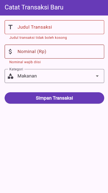 SS hasil running validasi kolom kosong