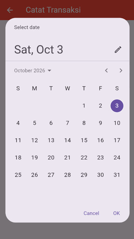 SS dialog showDatePicker dan field tanggal terisi